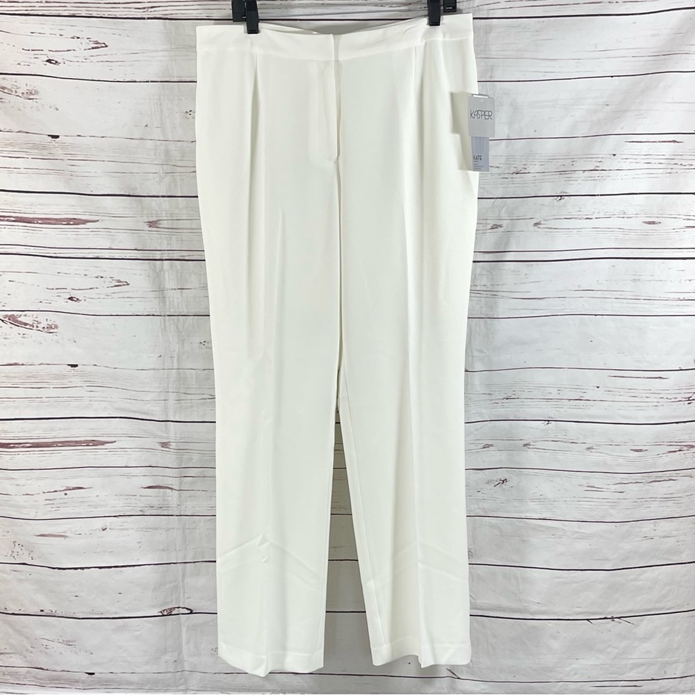 Kasper Pants Kate Women’s Size 12 White Classic Fit Straight Leg Career